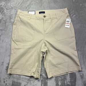 Charter Club Bermuda Shorts‎ Utility Pockets Sand Beige Women Sz 12 Fits 34" NWT